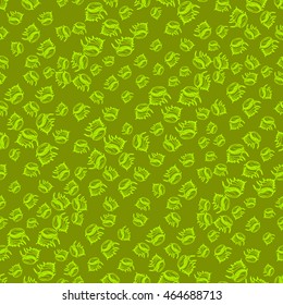 Doodles seashells background seamless pattern.