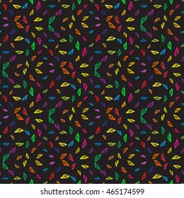 Doodles seashells background seamless pattern.