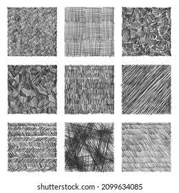 Doodles set. Pen or pencil strokes. Hand drawn effect vector. Quirky scribbles collection. Scrawl elements. Notebook abstract drawing.