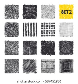 Doodles set. Scribble collection. Ink sketches. Scrawl elements. Notebook abstract drawing for your design. Simple illustration for web, creative project or printed product. Hand drawn effect vector.