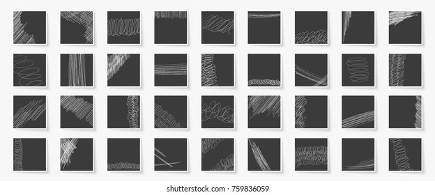 Doodles set. Scribble collection. Ink sketches. Hand drawn effect vector. Scrawl elements. Notebook abstract drawing for your design. Simple illustration for web, creative project or printed product.