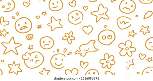 Doodles smile star golden shiny scrapbook