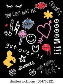 Doodles und Aufkleber