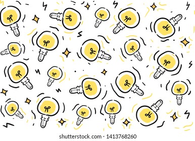doodles style vector illustration . light bulb vector illustration