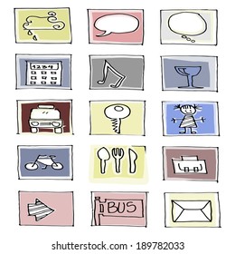 doodles universal icons for warnings