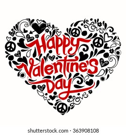 Doodles Valentine day  illustrations and typography elements