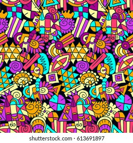 Doodles vector pattern. Abstract ethnic elements background. Trendy summer concept. Simple funny ornament. Unusual doodles. Pencil effect sketches. Zentangle pattern for fabric.