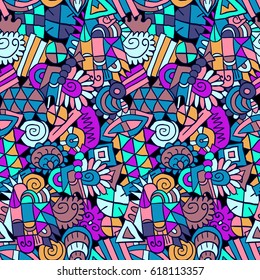 Doodles vector pattern. Abstract ethnic elements background. Trendy summer concept. Simple funny ornament. Unusual doodles. Pencil effect sketches. Zentangle pattern for fabric.
