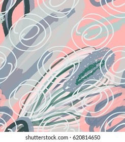 Doodles with watercolor texture rough drawn circles.Abstract seamless pattern. Universal bright background for greeting cards, invitations. Had drawn ink and marker watercolor texture.