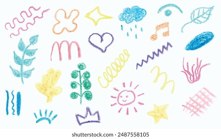 Doodles with a wax
chalk texture