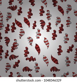 Doodles white, black and orange on colors. Seamless Elegant vector texture with floral elements.