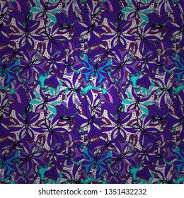 Doodles white, black and violet on colors. Seamless Sketch nice background. Abstract pattern for wrapping paper Vector illustration.
