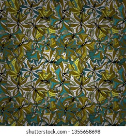 Doodles white, brown and black on colors. Seamless Sketch nice background. Abstract pattern for wrapping paper Vector illustration.