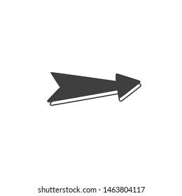 Doodle-style arrow drawing. Vector drawing by hand. Black and white pattern on a white background.