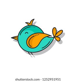 doodle-style bird vector