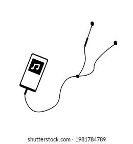 Un jugador al estilo del doodle. Arte de línea. Ilustración vectorial plana