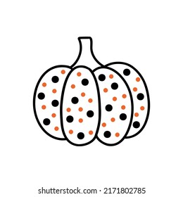 A doodle-style pumpkin for Thanksgiving or Halloween. Vector illustration.