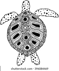 doodling sea turtle