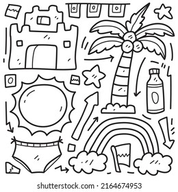 Doolde beach cartoon illustration design