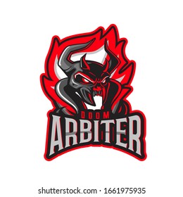 doom arbiter gaming esport logo template