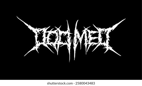 Doomed typography vector, sharp, metal style, horror, deathcore, suitable for band logos and tattoos