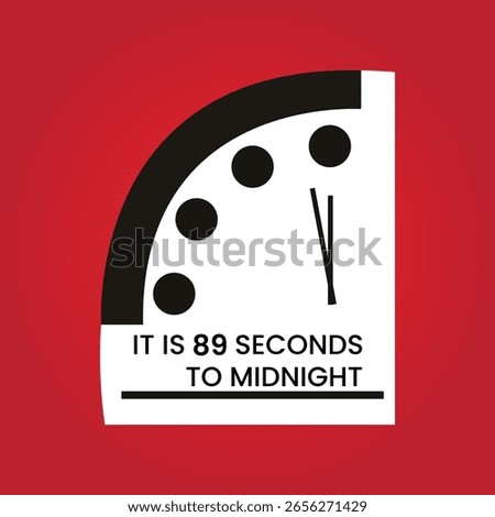 DOOMSDAY CLOCK 89 SECONDS TO MIDNIGHT VECTOR