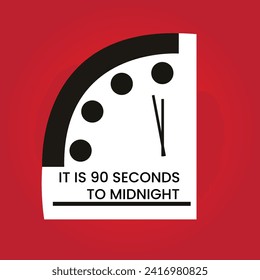 DOOMSDAY CLOCK COUNTDOWN VECTOR ILLUSTRATION