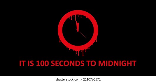 Doomsday Clock Sign On White Background