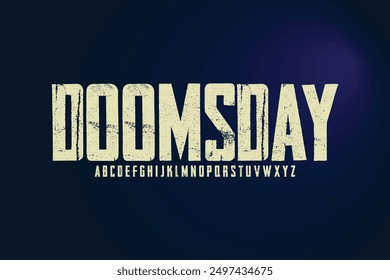 Doomsday font on blue background