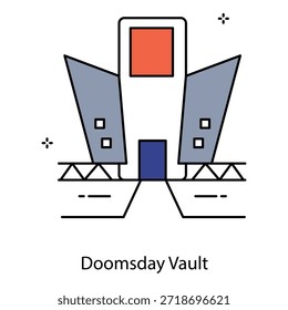 Doomsday Vault Graphic Depicting Secure Preservation Facility For Critical Long-Term Survival Supplies