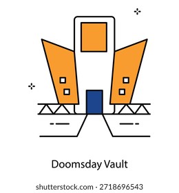 Doomsday Vault Icon Representing Secure Underground Storage For Global Survival Emergency Resources