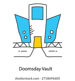 Doomsday Vault Icon Showing Protected Underground Archive For Essential Survival And Preservation Needs