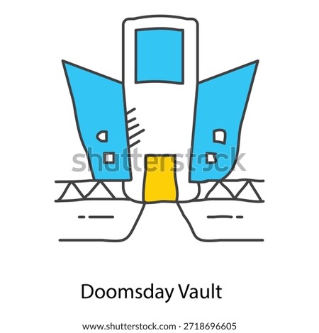 Doomsday Vault Icon Showing Protected Underground Archive For Essential Survival And Preservation Needs
