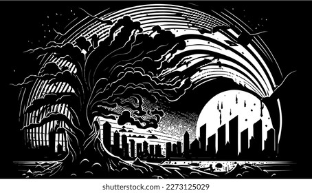 Schwarzzeilentag, Vektorgrafik mit schwarzer Linie, einzeln auf Weiß. Sketch-Kunst