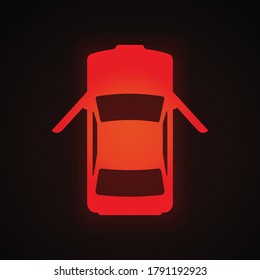 Door ajar light warning light vector illustration.
