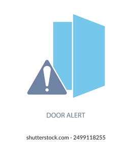 door alert concept line icon. Simple element illustration. door alert concept outline symbol design.