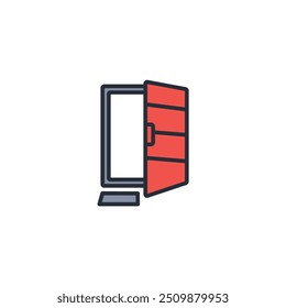 door alert icon. vector.Editable stroke.linear style sign for use web design,logo.Symbol illustration.