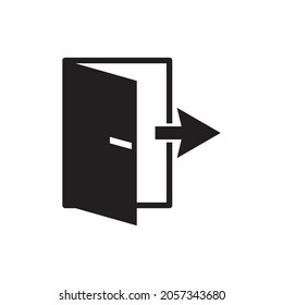 Door arrow icon design isolated on white background