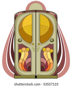 Door In Art Nouveau Style.