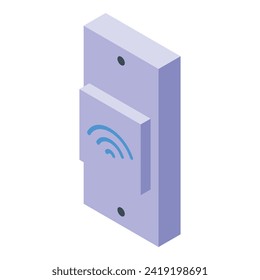 Door bell icon isometric vector. Button security. Buzzer wall sound