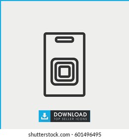 door bell icon. simple outline door bell vector icon. on white background.