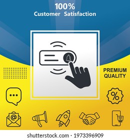 Door bell vector glyph color icon. With yellow and blue background option