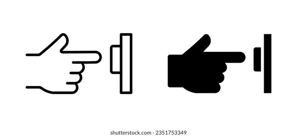 Türglocken, Vektorsymbole gesetzt. Druckknopf