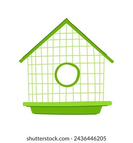 door bird cage cartoon. line empty, drawing mind, gold black door bird cage sign. isolated symbol vector illustration