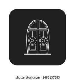 Door black vector concept icon. Door flat illustration