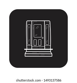 Door black vector concept icon. Door flat illustration