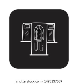 Door black vector concept icon. Door flat illustration