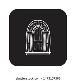 Door black vector concept icon. Door flat illustration