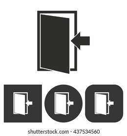 Door - black and white icons. Vector illustration.