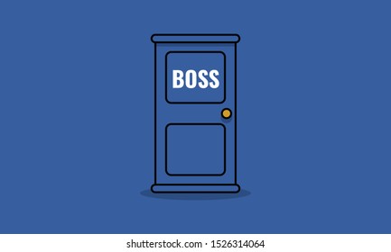 Door with Boss written on it